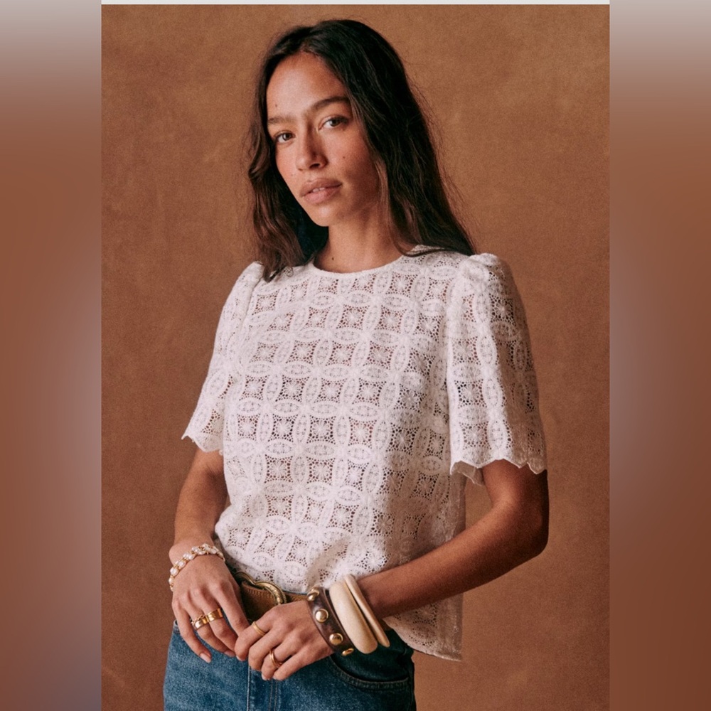 Sezane Lilo Blouse Écru. - Size 34